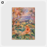 アートポストカード-Seated Woman with Sea in the Distance - ピエール オーギュスト ルノワール Postcard.