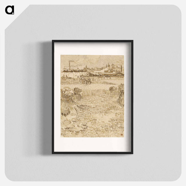 アートポスター-Arles: View from the Wheatfields - フィンセント ファン ゴッホ Poster.