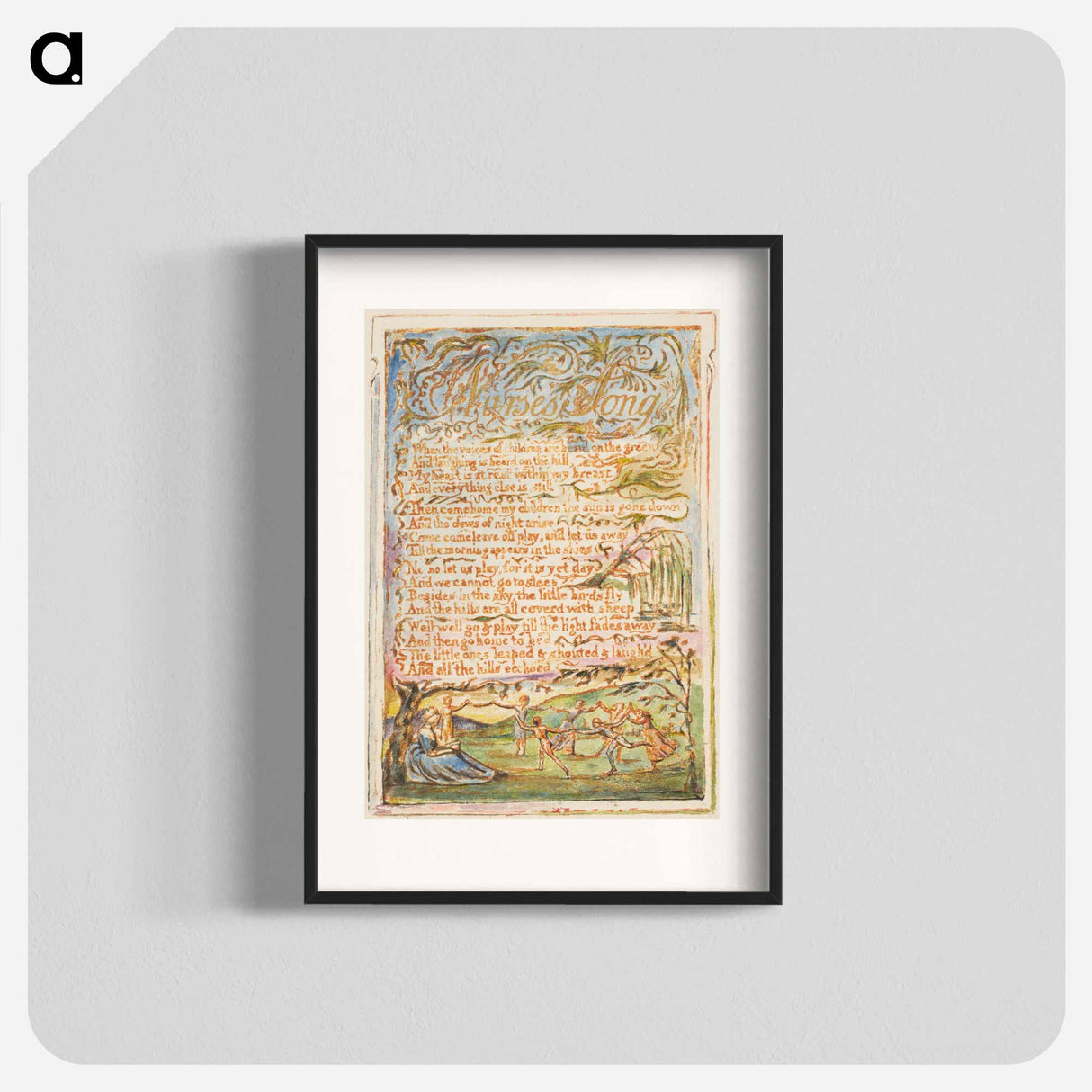 アートポスター-Songs of Innocence and of Experience: Nurse's Song - ウィリアム ブレイク Poster.