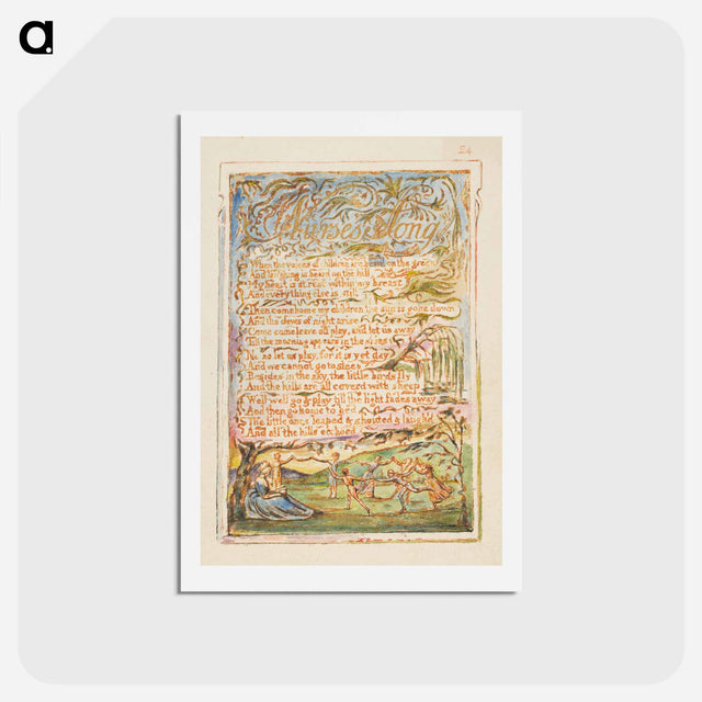 アートポストカード-Songs of Innocence and of Experience: Nurse's Song - ウィリアム ブレイク Postcard.