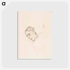 アートポストカード-Rouva alexandra edelfelt kuolinvuoteellaan - アルバート エーデルフェルト Postcard.