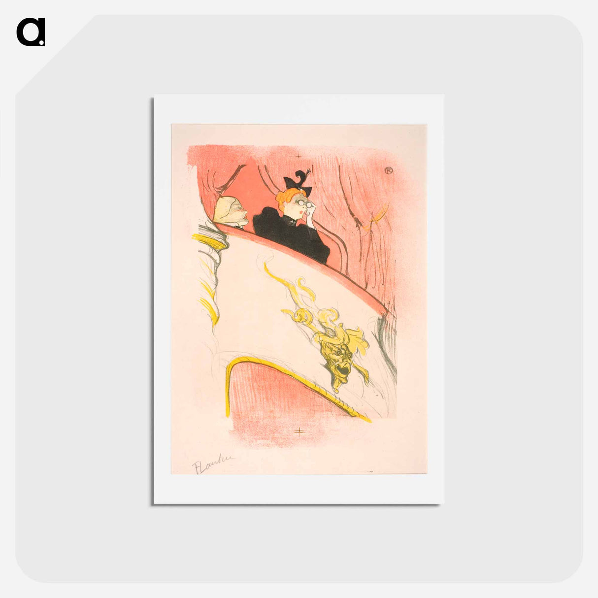アートポストカード-La loge au mascaron doré - アンリ ド トゥールーズ ロートレック Postcard.