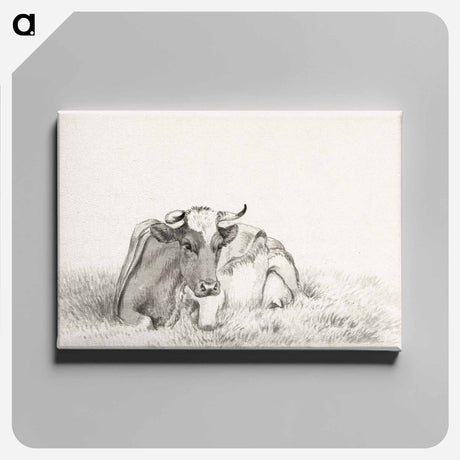 アートパネル-Lying cow - ジャン ベルナール Canvas.