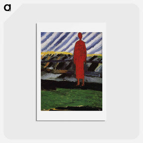 アートポストカード-Red Figure - カジミール マレーヴィチ Postcard.