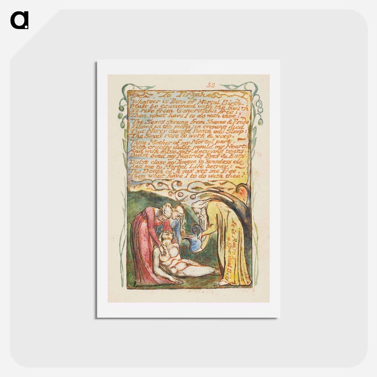 アートポストカード-Songs of Innocence and of Experience: To Tirzah - ウィリアム ブレイク Postcard.