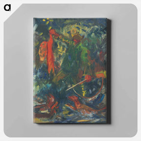 アートパネル-Hunter with dog ii. - アーノルド ピーター ワイズ クビンチャン Canvas.