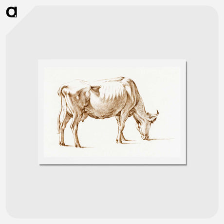 アートポストカード-Grazing cow - ジャン ベルナール Postcard.