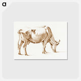 アートポストカード-Grazing cow - ジャン ベルナール Postcard.