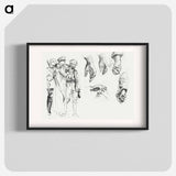 Studies for "Gassed" by John Singer Sargent - John Singer Sargent Poster.