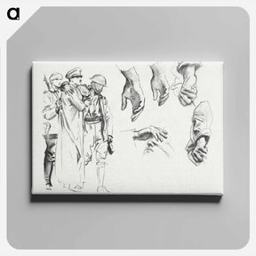 アートパネル-Studies for "Gassed" by John Singer Sargent - ジョン シンガー サージェント Canvas.