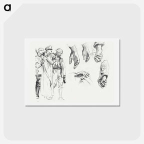 アートポストカード-Studies for "Gassed" by John Singer Sargent - ジョン シンガー サージェント Postcard.