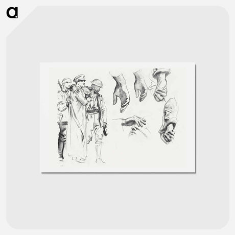アートポストカード-Studies for "Gassed" by John Singer Sargent - ジョン シンガー サージェント Postcard.