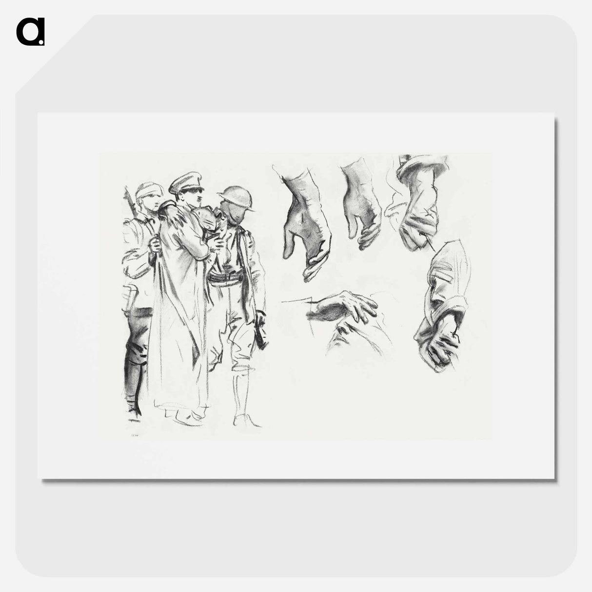Studies for "Gassed" by John Singer Sargent - John Singer Sargent Poster.