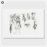 Studies for "Gassed" by John Singer Sargent - John Singer Sargent Poster.
