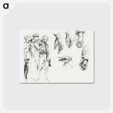 アートポストカード-Studies for "Gassed" by John Singer Sargent - ジョン シンガー サージェント Postcard.