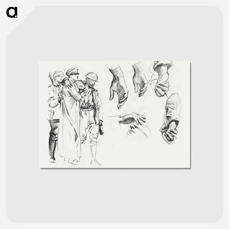 アートポストカード-Studies for "Gassed" by John Singer Sargent - ジョン シンガー サージェント Postcard.