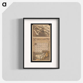 アートポスター-Kalenderblad voor januari 1912 met drie meeuwen boven zee - テオ ヴァン ホイテマ Poster.
