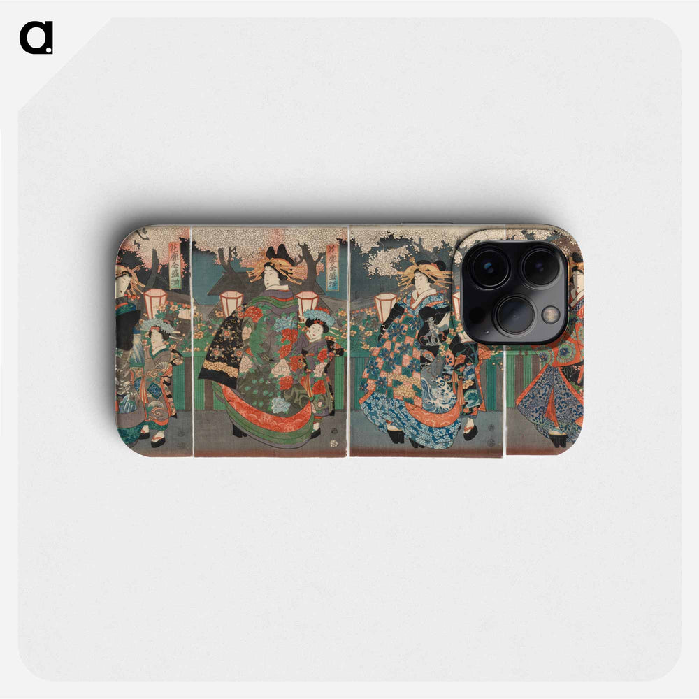 Neljä onnagata-näyttelijää kabuki-näytelmässä - 歌川 国芳 Phone Case.