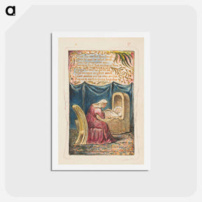 アートポストカード-Songs of Innocence and of Experience: Cradle Song (second plate): Wept for me for thee for all - ウィリアム ブレイク Postcard.