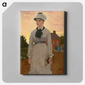 アートパネル-The Red School House - ウィンスロー ホーマー Canvas.