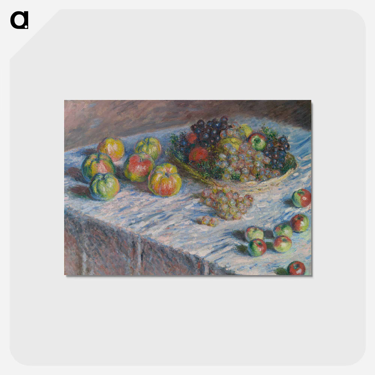 アートポストカード-Apples and Grapes - クロード モネ Postcard.