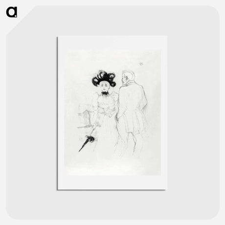 アートポストカード-Yahne and Antoine, in L’Age Difficile - アンリ ド トゥールーズ ロートレック Postcard.