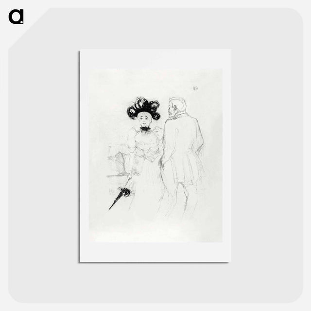アートポストカード-Yahne and Antoine, in L’Age Difficile - アンリ ド トゥールーズ ロートレック Postcard.