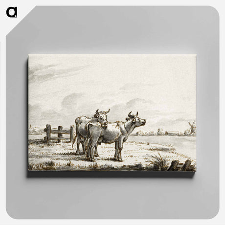 アートパネル-Two cows in the pasture - ジャン ベルナール Canvas.