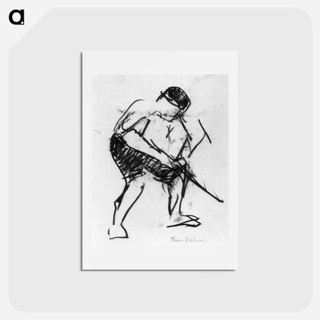 アートポストカード-Drawing of a Workman - トーマス エイキンズ Postcard.