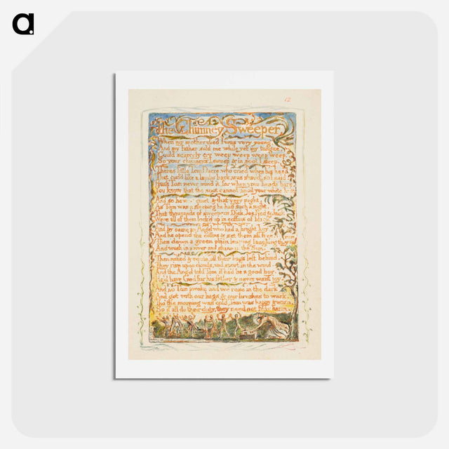 アートポストカード-Songs of Innocence and of Experience: The Chimney Sweeper - ウィリアム ブレイク Postcard.