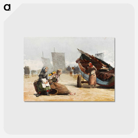 アートポストカード-Beach Scene, Cullercoats - ウィンスロー ホーマー Postcard.