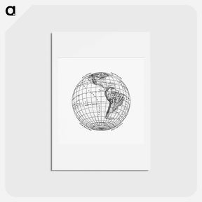 アートポストカード-World atlas from The Practical Teaching of Geography - アンティーク地図 Postcard.