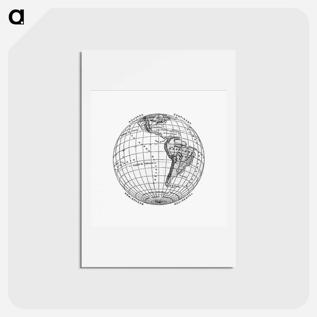 アートポストカード-World atlas from The Practical Teaching of Geography - アンティーク地図 Postcard.