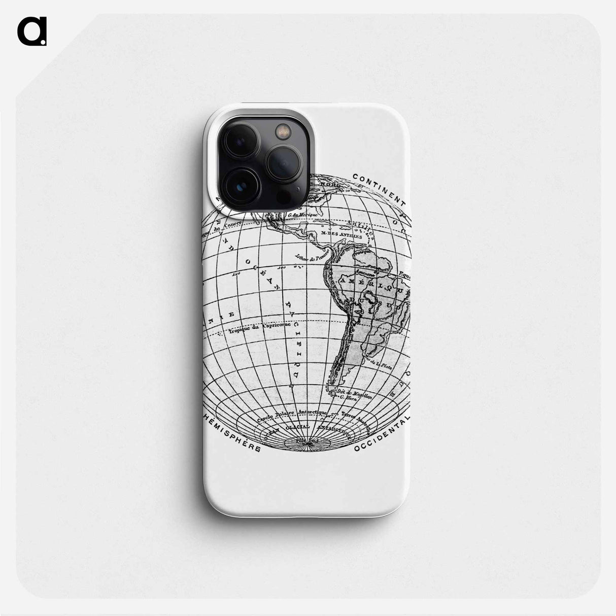 World atlas from The Practical Teaching of Geography - アンティーク地図 Phone Case.