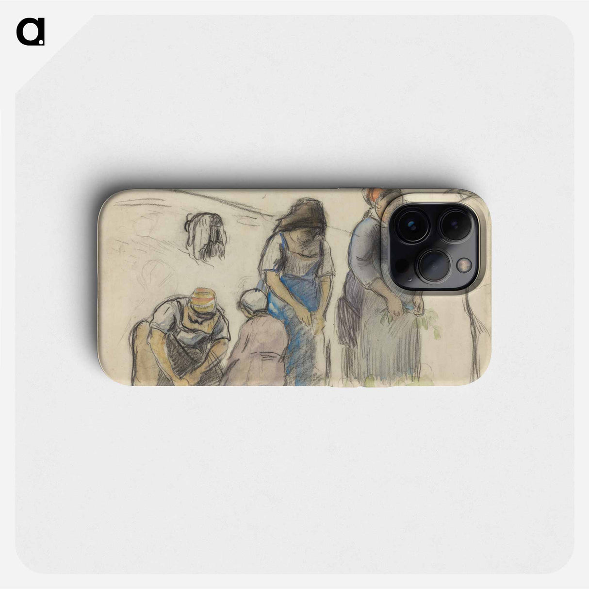 Pea Harvesters - Camille Pissarro Phone Case.