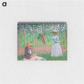 アートメモ帳-In the Woods at Giverny, Blanche Hoschedé at Her Easel with Suzanne Hoschedé Reading - クロード モネ Memo.