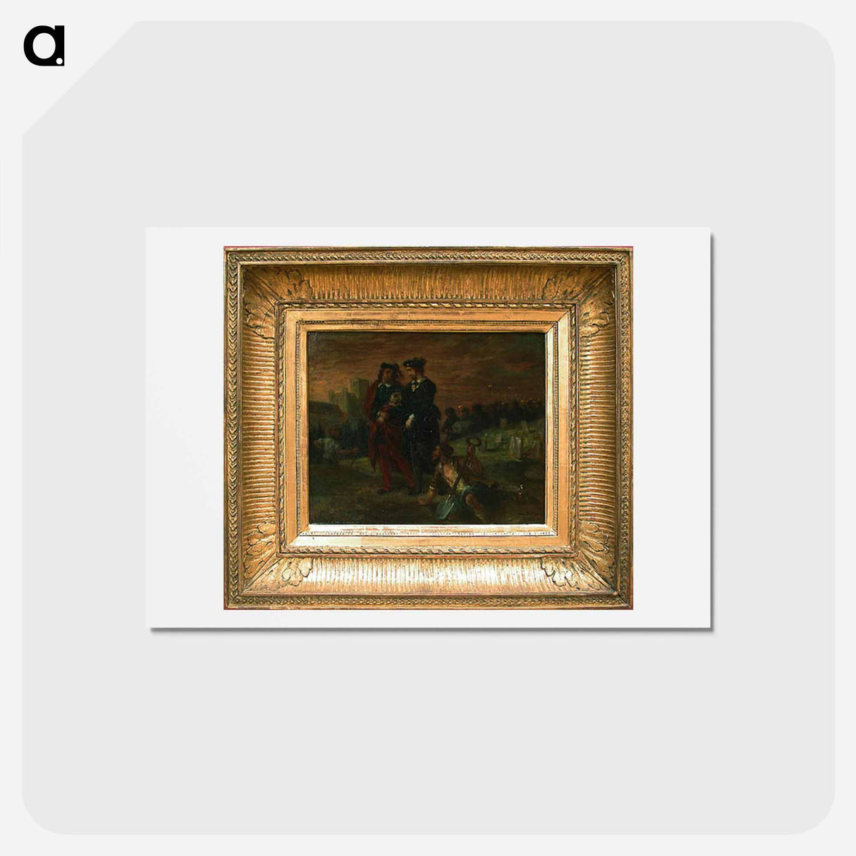アートポストカード-Hamlet and Horatio in the cemetery - ウジェーヌ ドラクロワ Postcard.