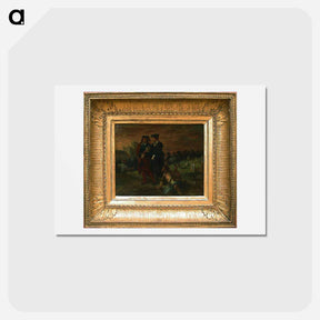 アートポストカード-Hamlet and Horatio in the cemetery - ウジェーヌ ドラクロワ Postcard.