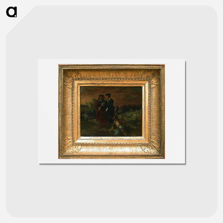 アートポストカード-Hamlet and Horatio in the cemetery - ウジェーヌ ドラクロワ Postcard.