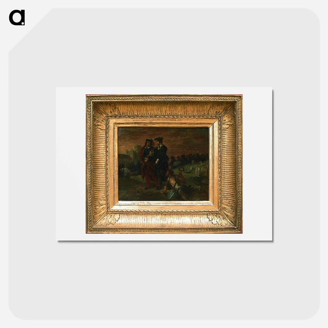 アートポストカード-Hamlet and Horatio in the cemetery - ウジェーヌ ドラクロワ Postcard.
