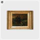 アートポストカード-Hamlet and Horatio in the cemetery - ウジェーヌ ドラクロワ Postcard.