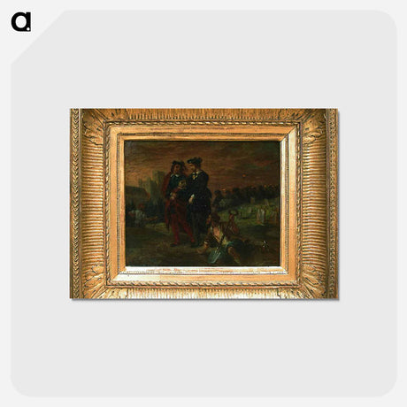 アートポストカード-Hamlet and Horatio in the cemetery - ウジェーヌ ドラクロワ Postcard.