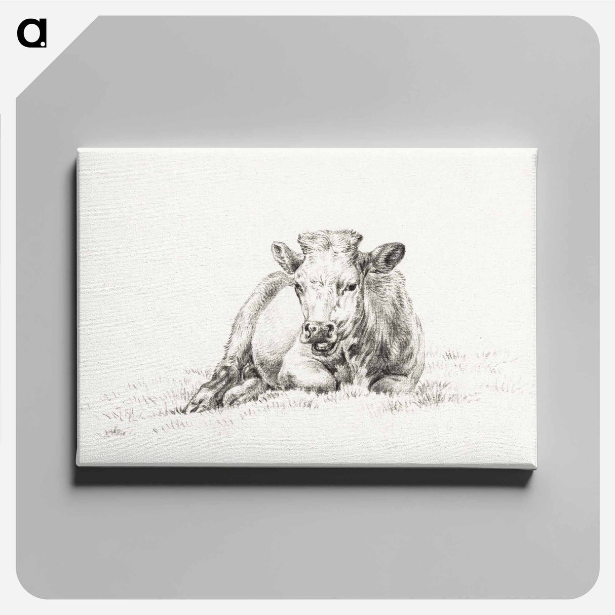 アートパネル-Lying cow - ジャン ベルナール Canvas.