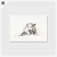アートポストカード-Lying cow - ジャン ベルナール Postcard.