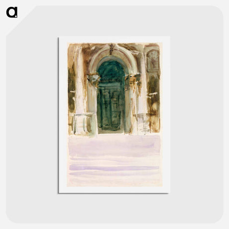 アートポストカード-Green Door, Santa Maria della Salute - ジョン シンガー サージェント Postcard.