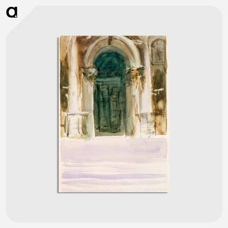 アートポストカード-Green Door, Santa Maria della Salute - ジョン シンガー サージェント Postcard.