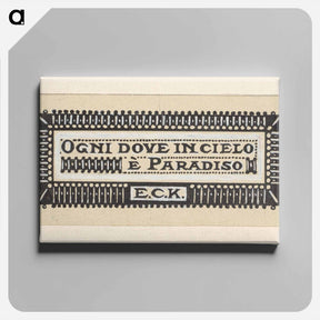 アートパネル-Ontwerp voor een ex libris met de initialen E.C.K. by Julie de Graag - ユリー デ フラーハ Canvas.