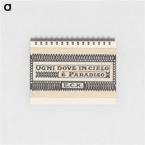 アートメモ帳-Ontwerp voor een ex libris met de initialen E.C.K. by Julie de Graag - ユリー デ フラーハ Memo.