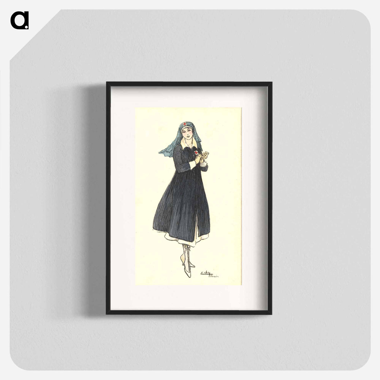 アートポスター-Nurse Holding Her Hands Together
 - 国立医学図書館 Poster.