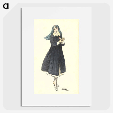 アートポスター-Nurse Holding Her Hands Together
 - 国立医学図書館 Poster.